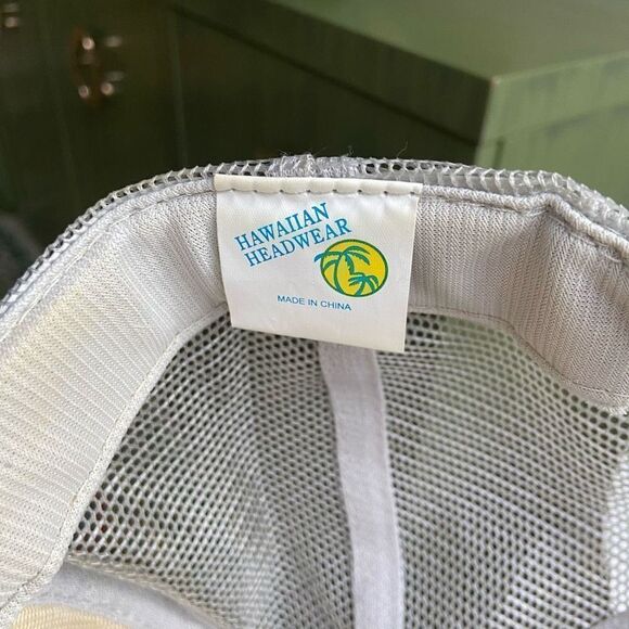 Vintage 80s Hawaiian Hang Loose Grey Adjustable Trucker Hat Cap - Picture 5 of 6